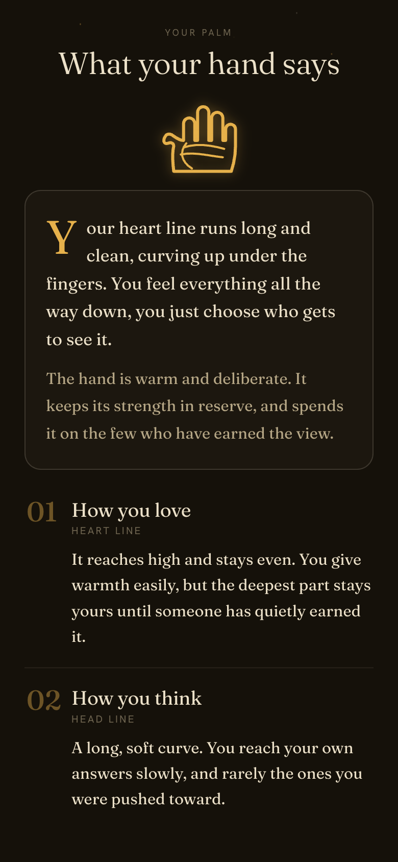 A minmini palm reading: what your hand says, read line by line